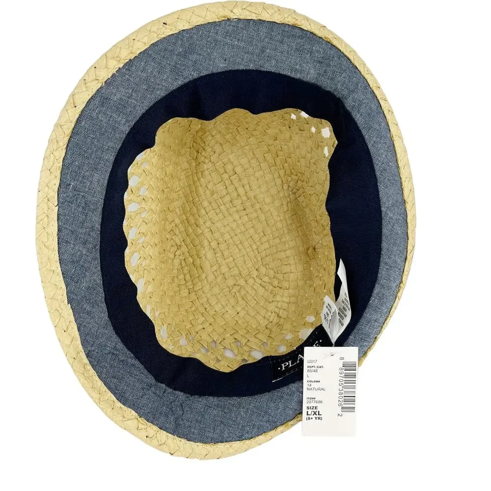 Childrens Place Boys Hat L/XL 8+ Paper Straw Natural New